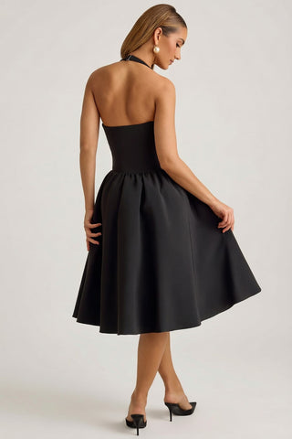 Halterneck Bow Midi Dress