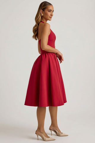 Halterneck Bow Midi Dress