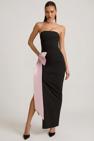 Strapless Bow Detail Maxi Dress