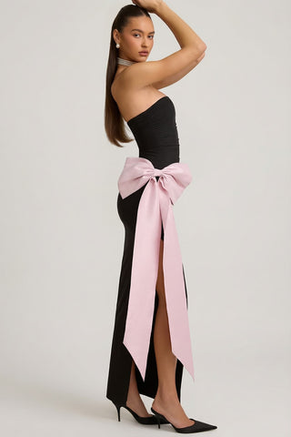 Strapless Bow Detail Maxi Dress