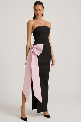 Strapless Bow Detail Maxi Dress