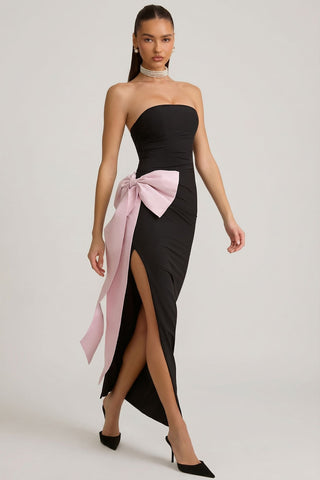 Strapless Bow Detail Maxi Dress