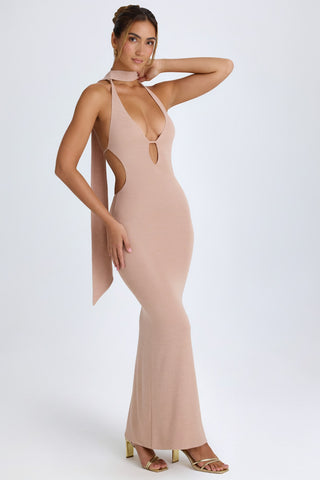 Scarf Detail Halterneck Maxi Dress