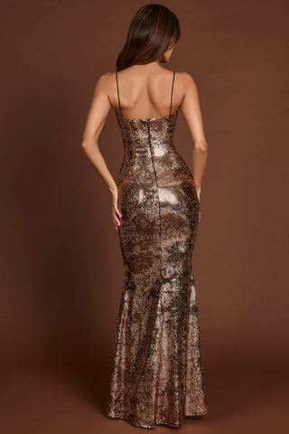 Sequin Fishtail Maxi Dress