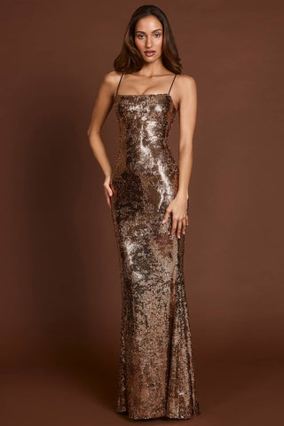 Sequin Fishtail Maxi Dress