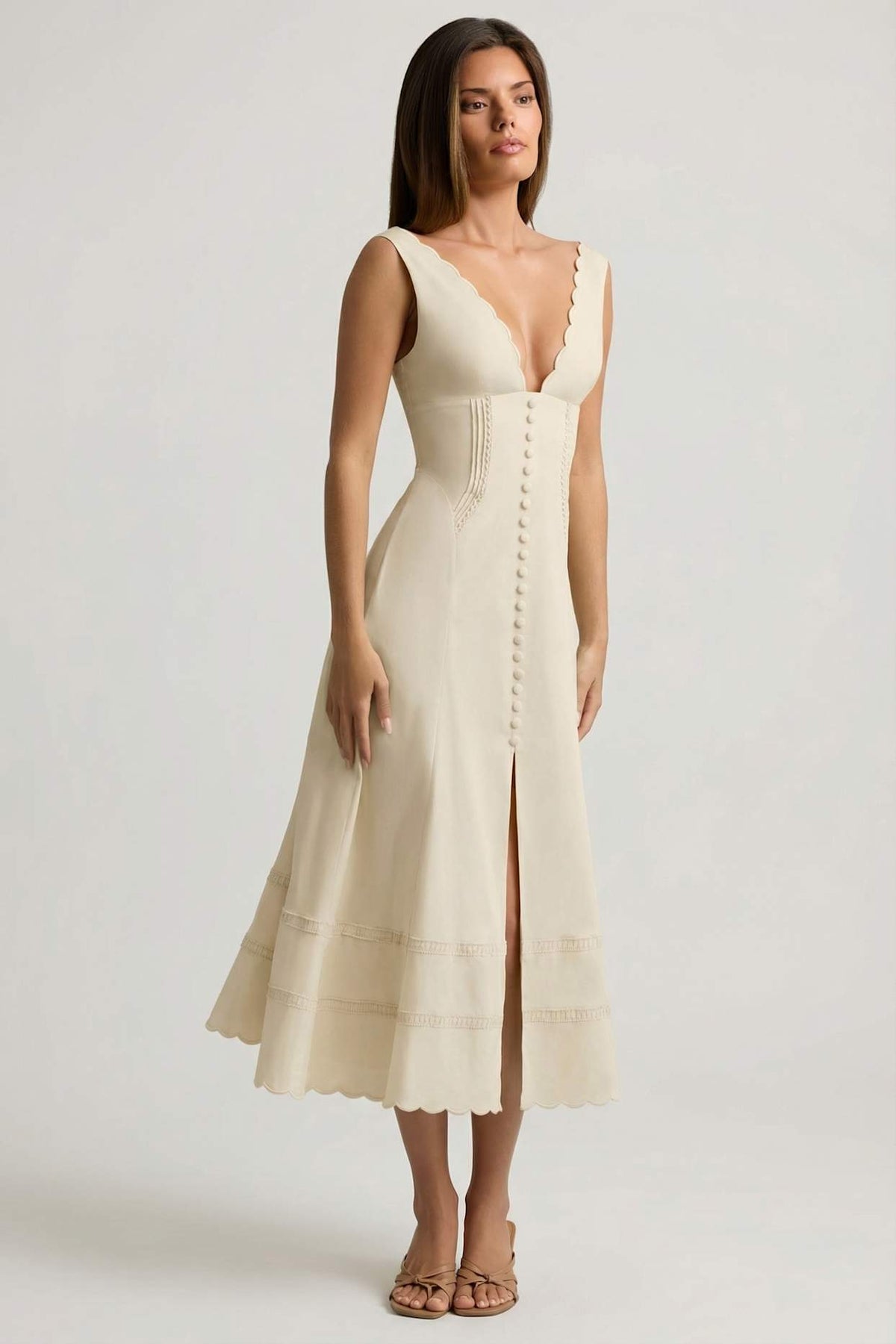 Cotton Poplin A Line Midi Dress