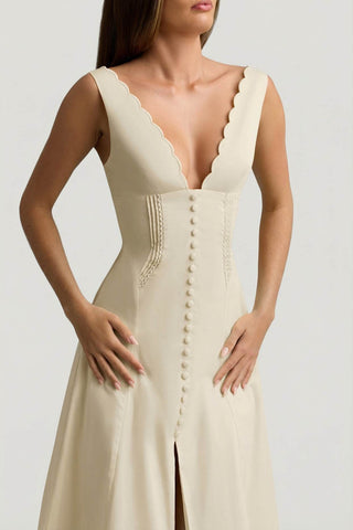 Cotton Poplin A Line Midi Dress