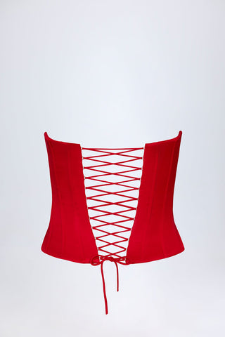 Satin Lace Up Corset Top