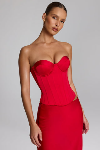 Satin Lace Up Corset Top