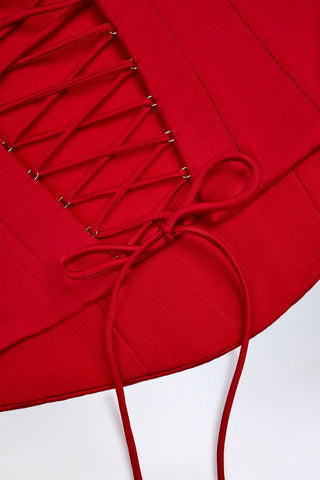 Satin Lace Up Corset Top