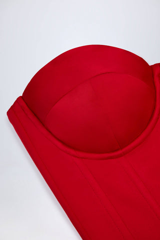 Satin Lace Up Corset Top