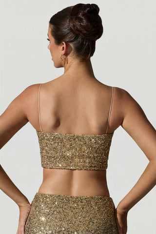 Embellished Cut Out Crop Top