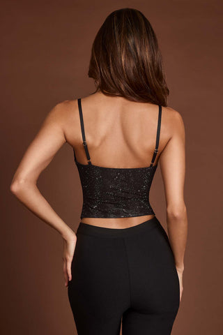 Embellished Cowl Neck Top