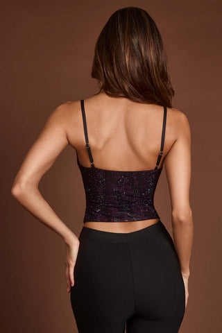 Embellished Cowl Neck Top