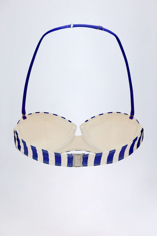 Striped Halterneck Balconette Bikini Top