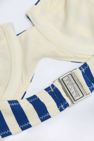 Striped Halterneck Balconette Bikini Top