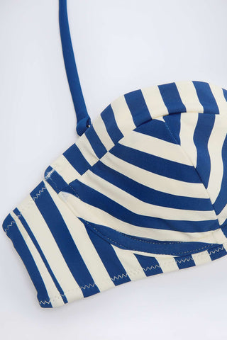 Striped Halterneck Balconette Bikini Top