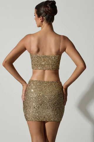 Sparkling Sequin Bodycon Mini Skirt
