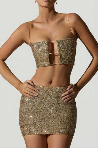 Sparkling Sequin Bodycon Mini Skirt