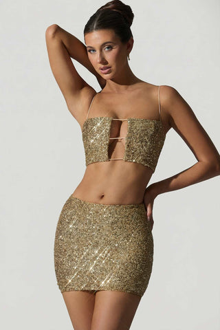 Sparkling Sequin Bodycon Mini Skirt