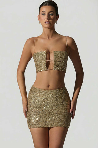 Sparkling Sequin Bodycon Mini Skirt