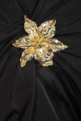 Sheer Ruched Fishtail Maxi Skirt