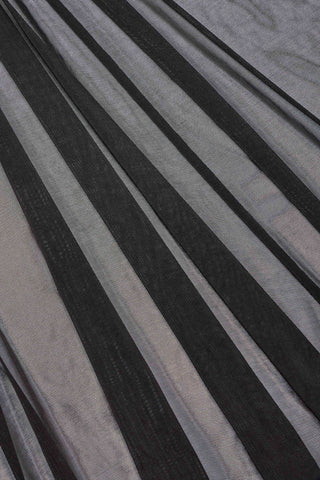 Sheer Ruched Fishtail Maxi Skirt