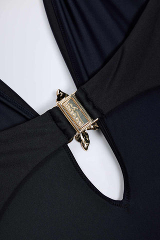 Floral Hardware Cut Out Swimsuit