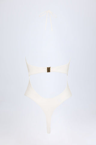 Floral Hardware Cut Out Swimsuit