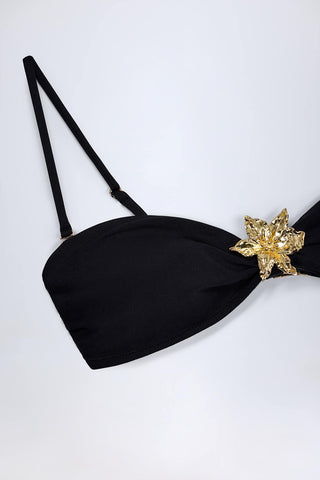 Floral Hardware Bandeau Bikini Top