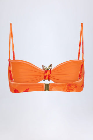 Floral Hardware Bandeau Bikini Top