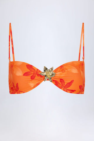 Floral Hardware Bandeau Bikini Top