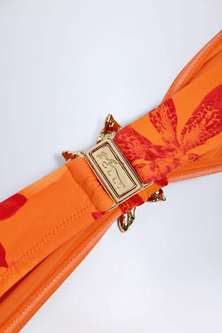 Floral Hardware Bandeau Bikini Top