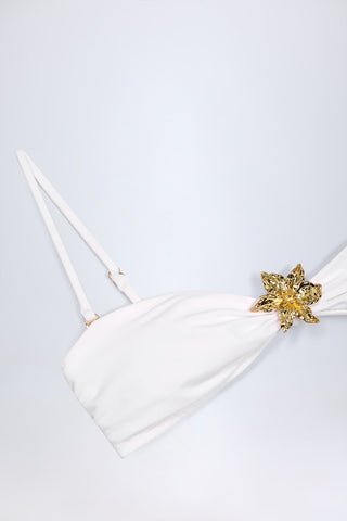 Floral Hardware Bandeau Bikini Top
