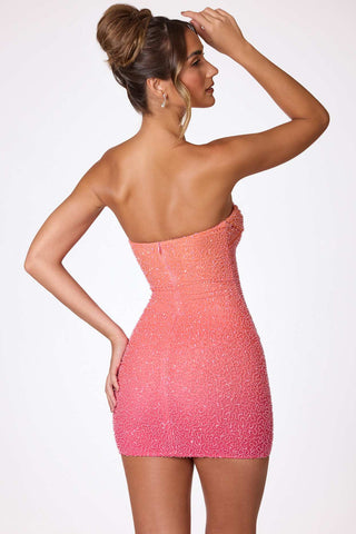 Embellished Strapless Mini Dress