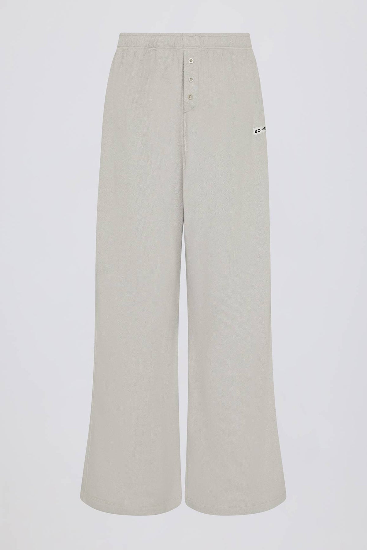 Button Detail Wide Leg Joggers