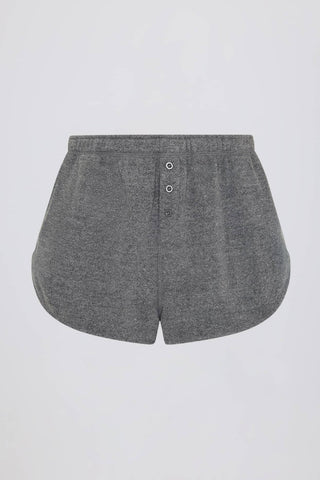 Button Detail Terry Shorts