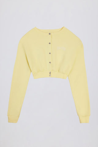 Soft Yellow Cropped Cardigan