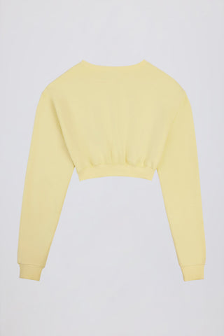 Soft Yellow Cropped Cardigan