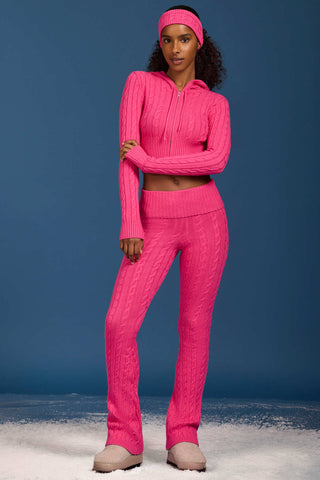 Chunky Cable Knit Flared Trousers