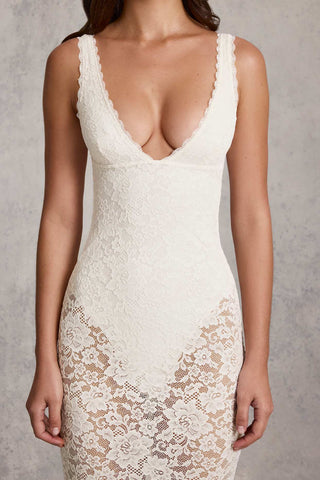 Lace Plunge Bodysuit Dress