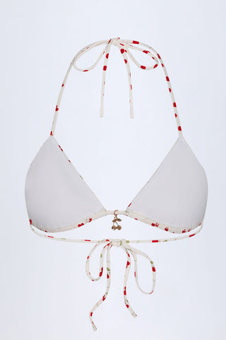 Cherry Charm Triangle Bikini Top