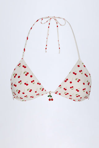 Cherry Charm Triangle Bikini Top