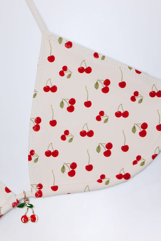 Cherry Charm Triangle Bikini Top