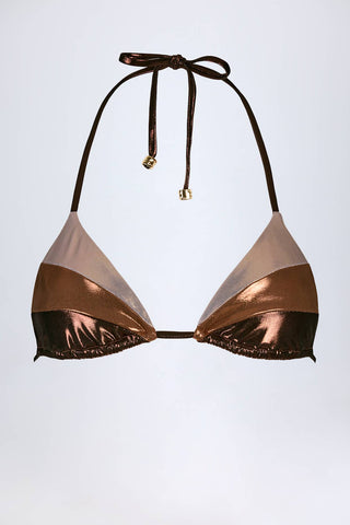 Metallic Triangle Bikini Top