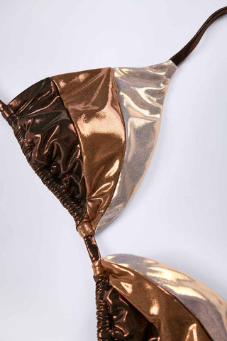 Metallic Triangle Bikini Top