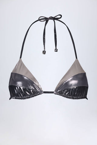 Metallic Triangle Bikini Top