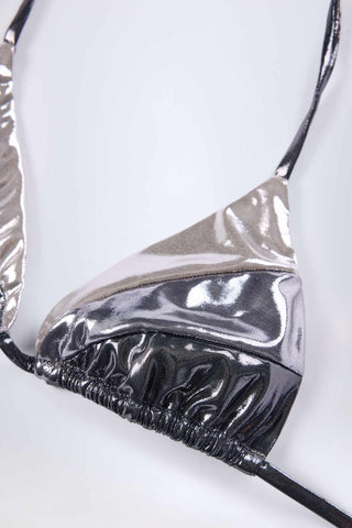 Metallic Triangle Bikini Top