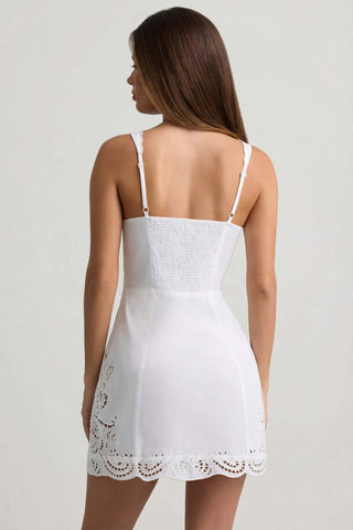 Cutwork Cotton A Line Mini Dress
