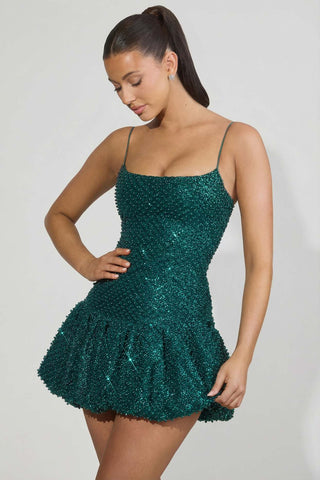 Sparkling Bubble Hem Mini Dress